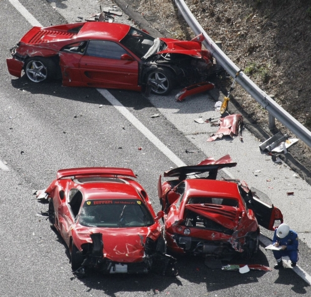 Smashed Ferraris